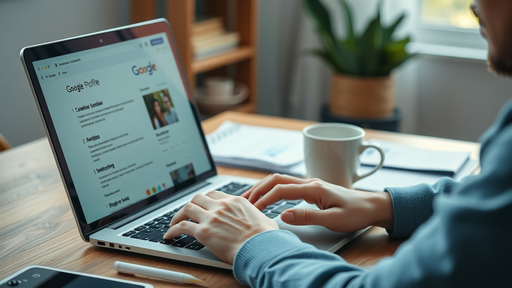 create a new google business account google my business reviews digital interface business profile setup natural morning light