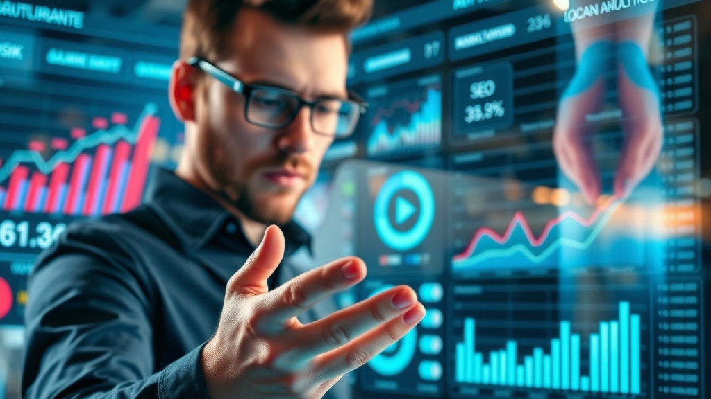 marketer analyzing local seo google listing performance analytics dashboard google business insights