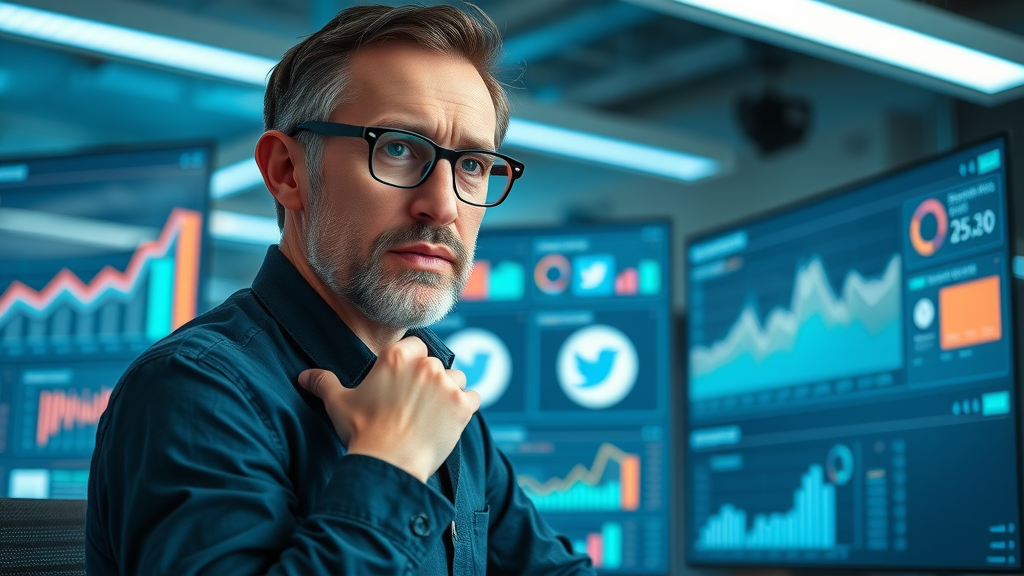 marketing expert analyzing social media metrics for engagement tactics on social media for small business