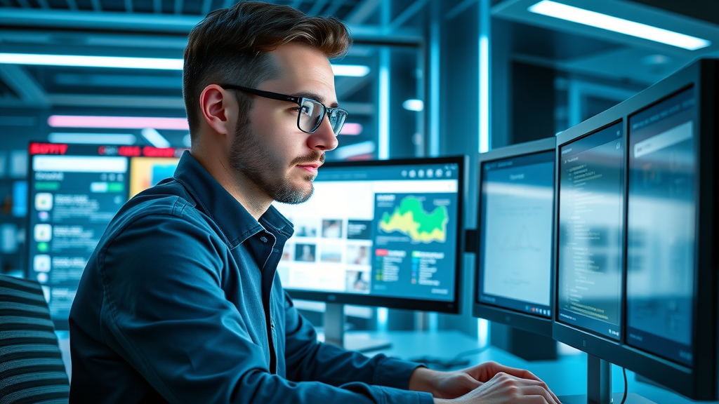 Focused marketer analyzing Google Ads and local keyword data for improved local SEO and ads targeting