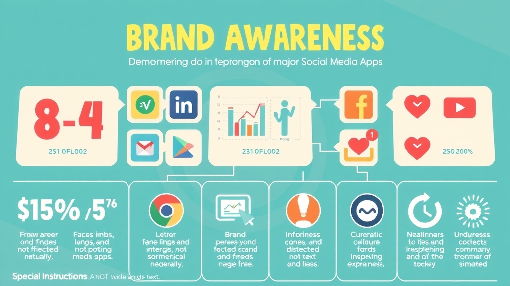brand awareness metrics on social media creative animated infographic colorful icons