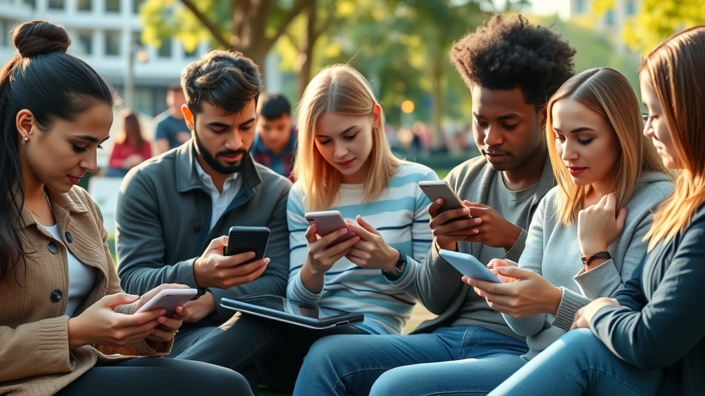 engaged group of people using social media for small business