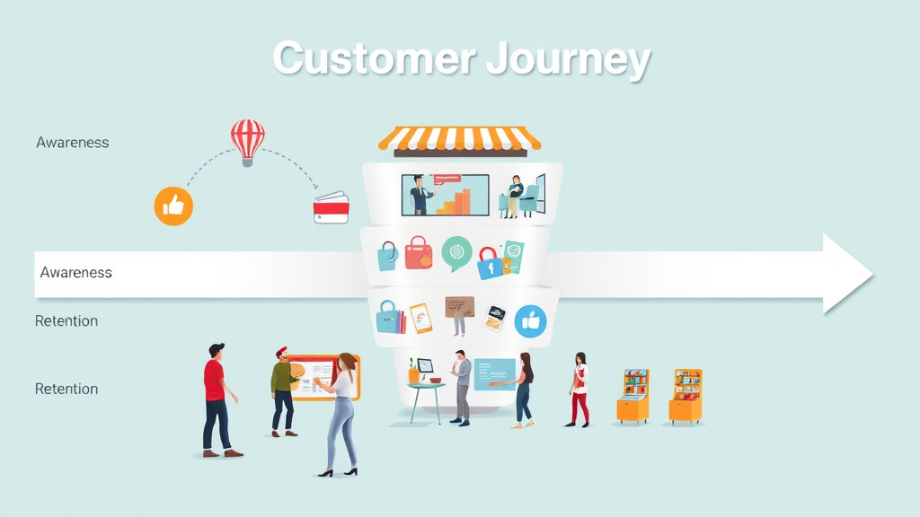 customer journey mapping for local businesses - funnel diagram from awareness to retention