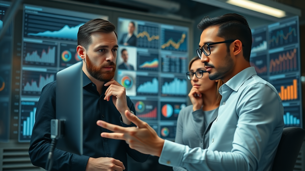 measuring brand awareness on social media marketing analysts analyzing social media analytics dashboard