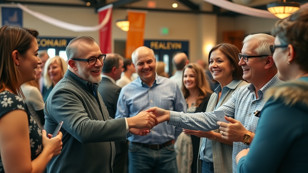 engaged local business owners building advertising strategy to connect with local customers