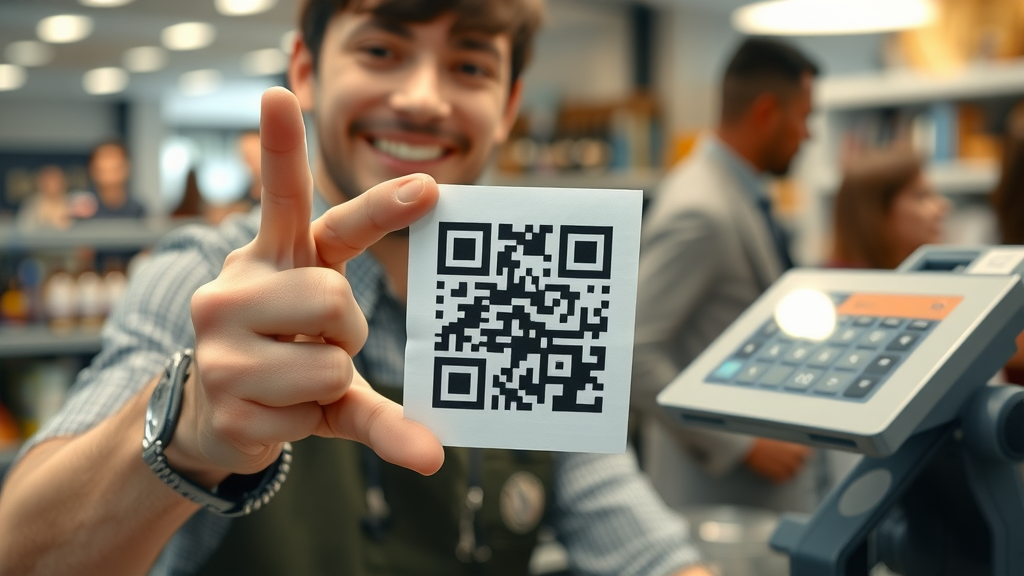 printed qr code at business register for google reviews seamless review link
