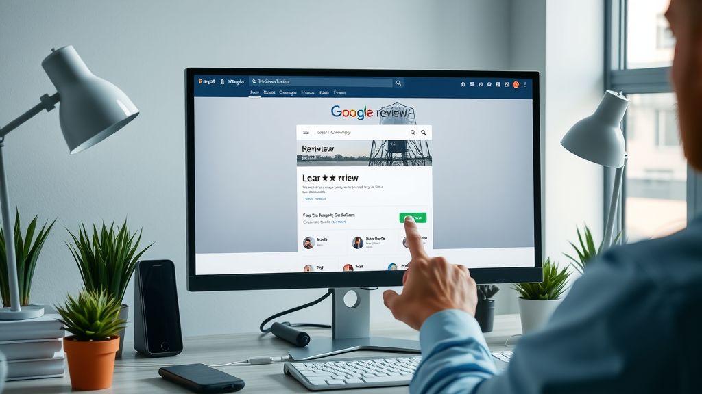website with embedded Google reviews and prominent review link