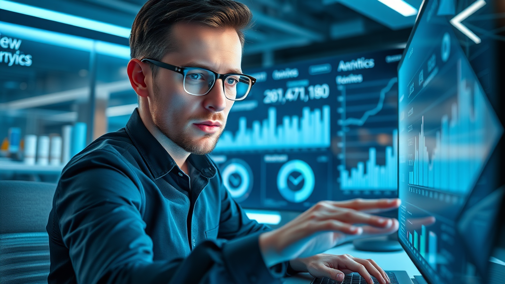 tech professional using analytics dashboard for google reviews, review pro, reputation management