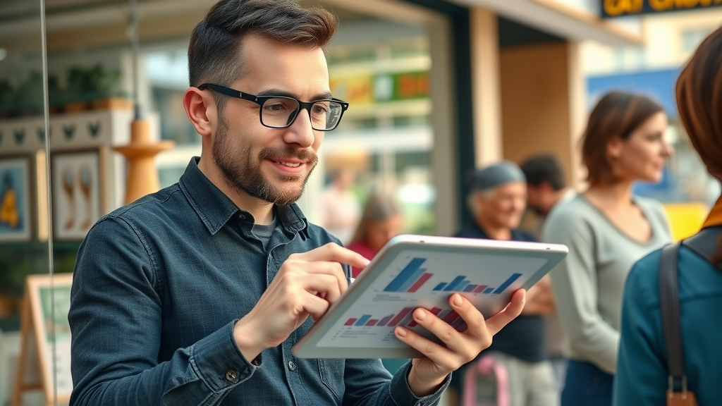 small business owner analyzing local audience demographics