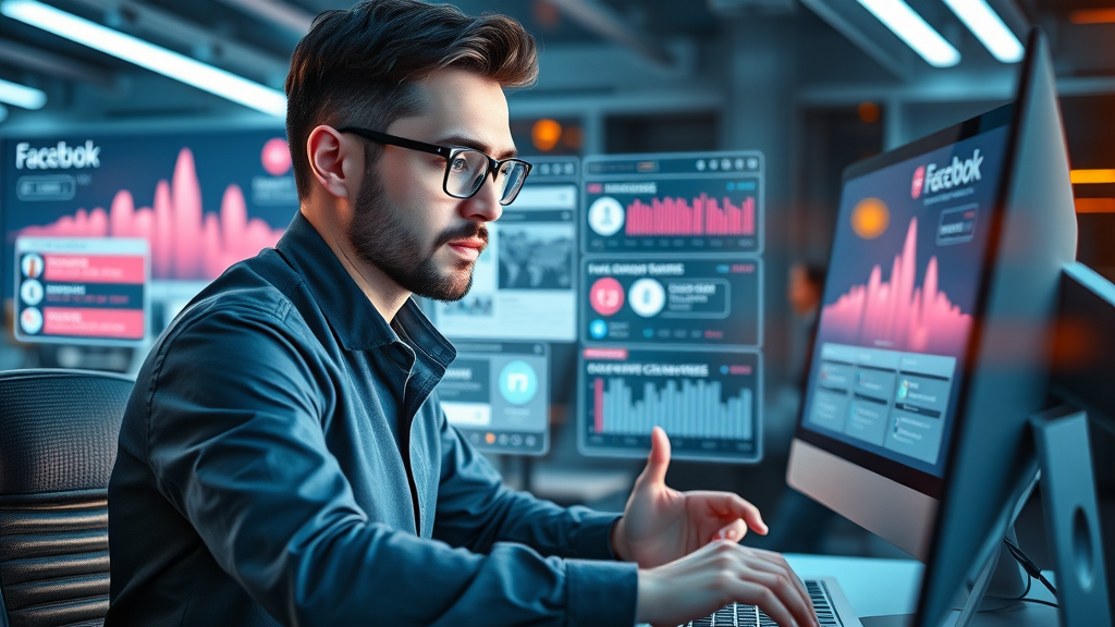marketer managing paid social media campaigns for small business advertising