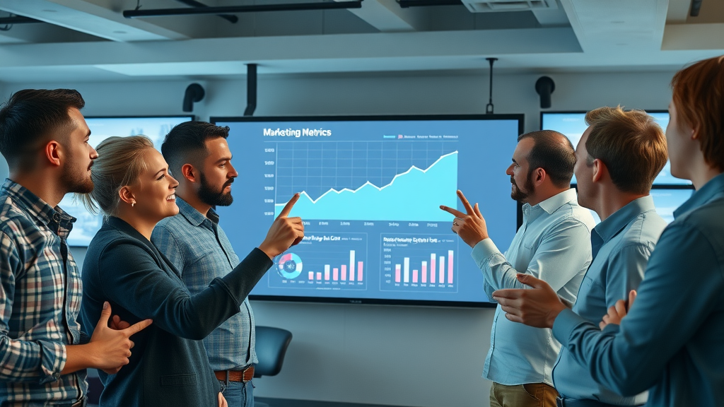 conversion rate optimization for local businesses - Marketing team discussing conversion metrics