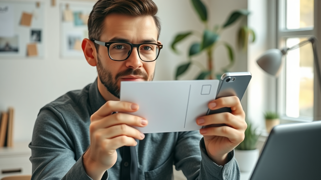 business owner holding postcard and phone for Google Business Profile verification options